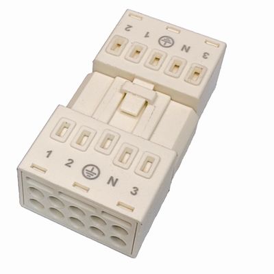 5P 7P White LED Light Connectors 450V 16A 22-14 AWG